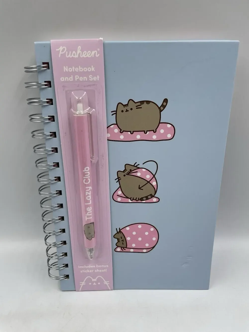 Pusheen Lazy Club Spiral Notebook & Pen Set With Free Sticker Sheet